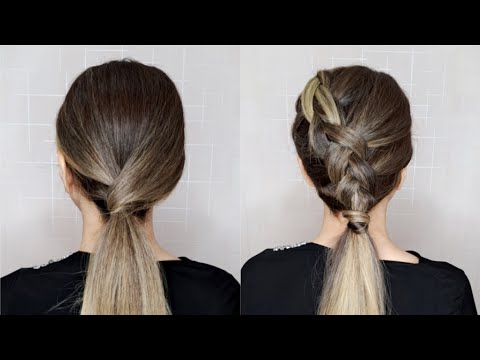 2 cute low ponytail hairstyles // hairtutorial