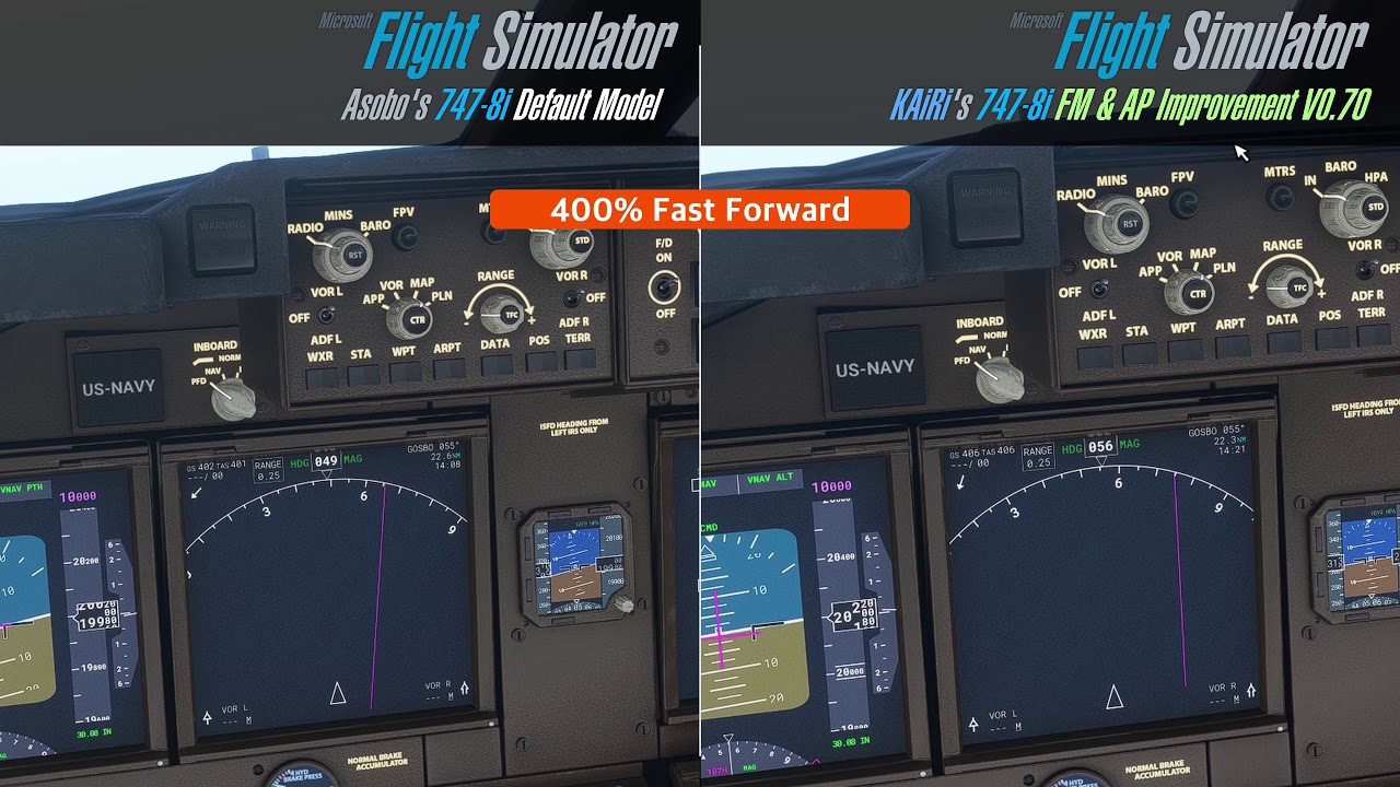 Autopilot and flight model reworks for Boeing 7478i Aircraft