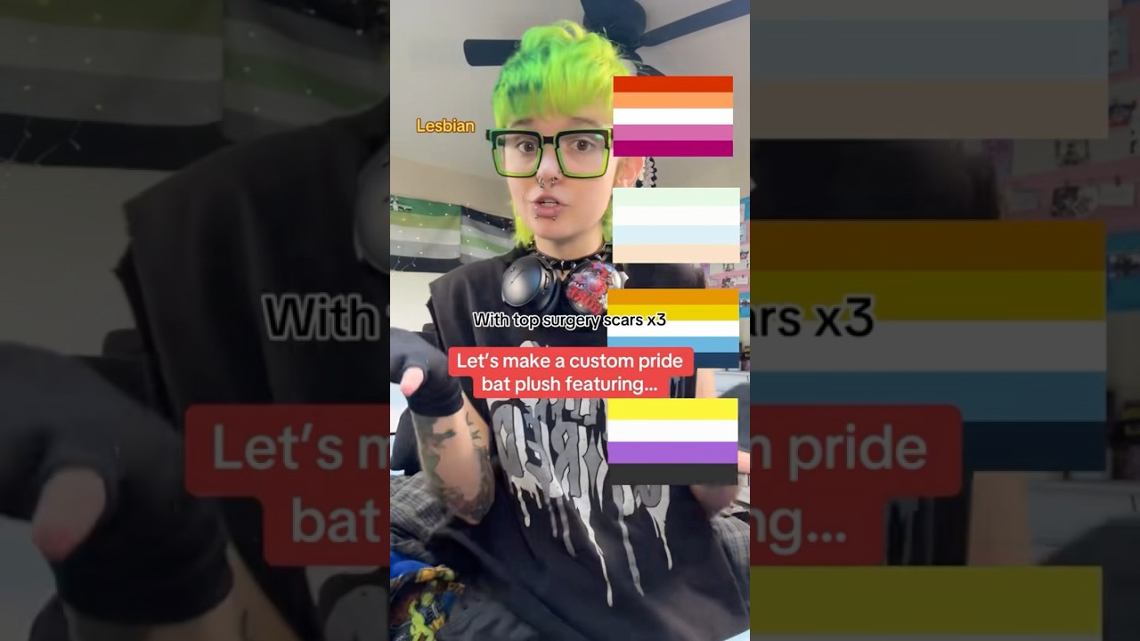 I ADORE THIS BAT PLUSH FLAG COMBO X3#lesbian #aroace #nonbinary #unlabeled #sewing #bat #Igbt