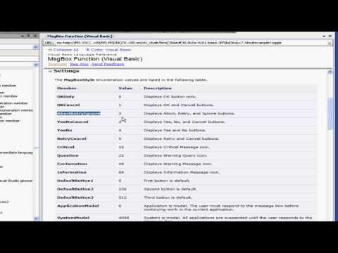 Visual Basic Video Tutorial Volume 1 Lesson 23 Msgbox Function
