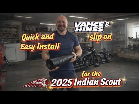 New 2025 Vance & Hines slip on exhaust install for the 2025 Indian Scout Bobber