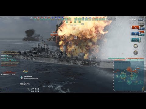 World of warships Akakageanime Minotaur kamikaze attack