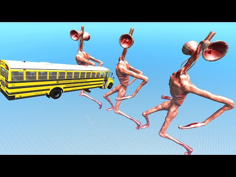 Jumping Cars with Dancing  Siren Head - BeamNG.Drive