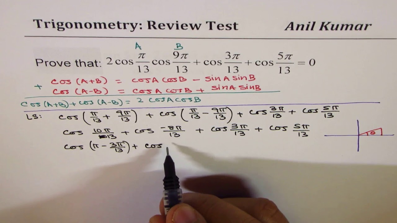 Trigonometry Compound Sum Difference Double Angle Test Review Questions