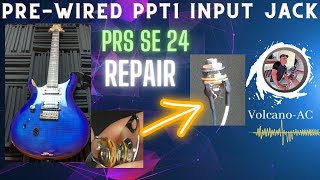 Video thumbnail for How to repair the input jack of the PRS 24 SE guitar with a pre-wired PTT1 multi-contact mono jack by Volcano AC