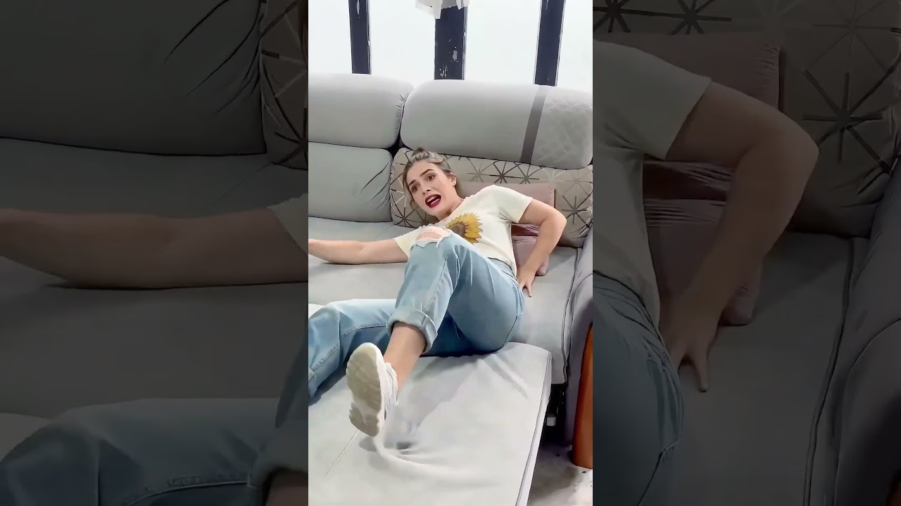 While the girl was sleeping, I stuffed this into her ripped pants...😂🧹 #shorts #funny #trending