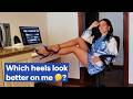 Fashion Dilemma Heeled Sandals Vs Blue Mules With My Favorite Dress And Tan Pantyhose