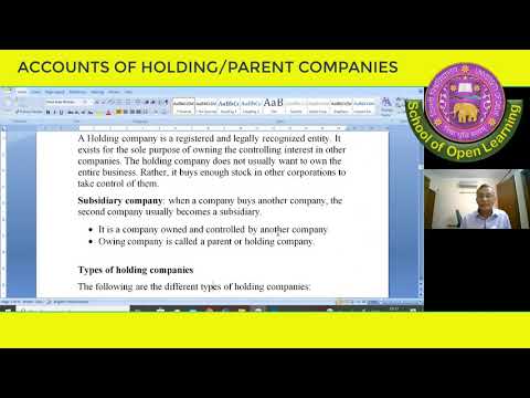 CORPORATE ACCOUNTING, ACCOUNT OF HOLDING/ PARENT COMPANIES By - DR N K AGGARWAL