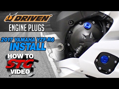 Driven Engine Plug and Oil Fill Cap Install on a 2017 Yamaha R6 | SportbikeTrackGear.com