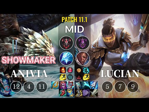 DWG Showmaker Anivia vs Lucian Mid - KR Patch 11.1