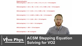 ACSM Stepping Equation Solving for Oxygen Consumption - VO2