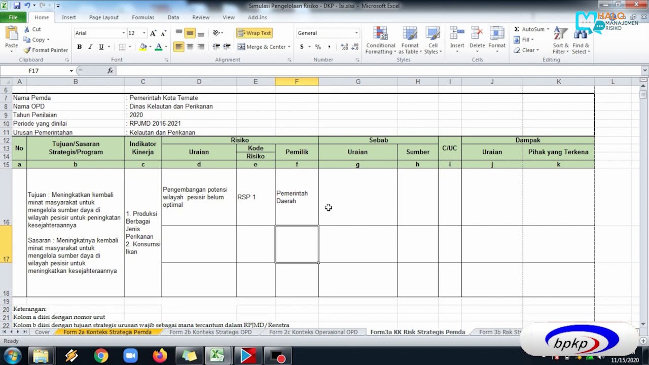 Form 3a KK Risk Register