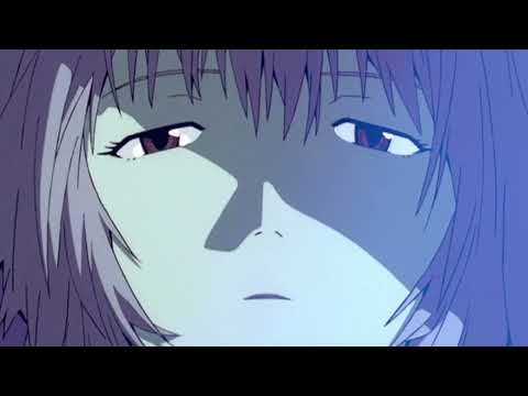 Neon Genesis Evangelion theatrical trailer frame with Eva-01 launching from Tokyo-3