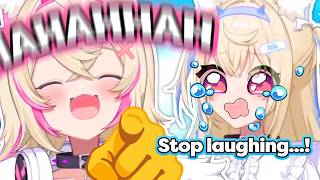 Mococo can't stop laughing at how Fuwawa voices these characters