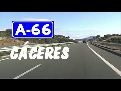 A-66 Cáceres , Ruta de la Plata , Tramo: enlace EX-A1 Zona Plasencia / A-66 highway , Spain.