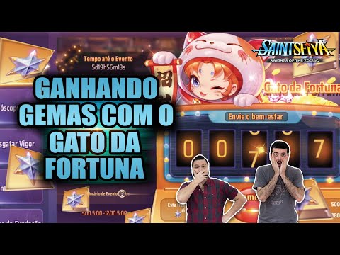 AUMENTANDO as GEMAS de INVOCAÇÃO com o GATO DA FORTUNA - Saint Seiya Awakening