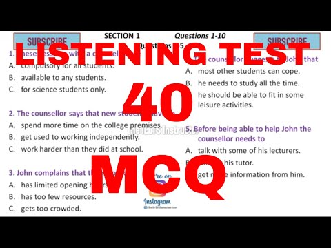 IELTS listening MCQs practice test