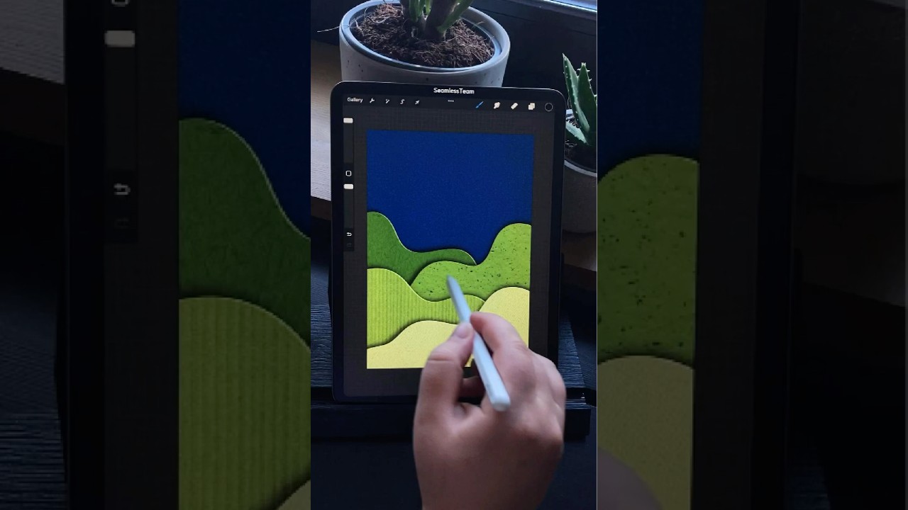 Paper cut effect in Procreate ✂️ #digitalart #papercut #procreatetutorial #ipadart #procreate #art