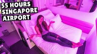 WE LIVED IN THE SINGAPORE AIRPORT (flying to our 99th country!) - YouTube