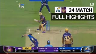 IPL 2021 MI vs KKR 34th Match FULL HIGHlGHTS • Today Ipl Match Highlights || mi vs kkr