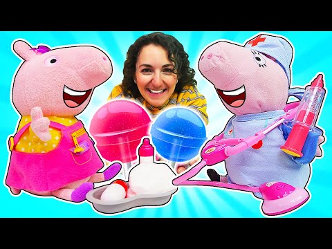 La migliore dottoressa dei giocattoli! Giochi del dottore per bambini. Fare il vaccino con Peppa