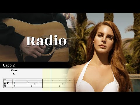 Radio - Lana Del Rey - Fingerstyle Guitar TAB Tutorial