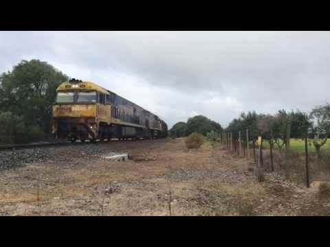 Pacific National 3MP7, The Ghan 4AD8 and Aurizon 3MP1 nearing Virginia