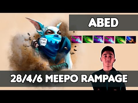 Abed Dota 2 [Meepo] - RAMPAGE + 28 KILLS + 1K GPM - The PROwess (Pub Highlights)