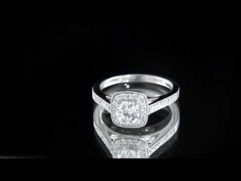 VR1001 Cushion halo engagement ring