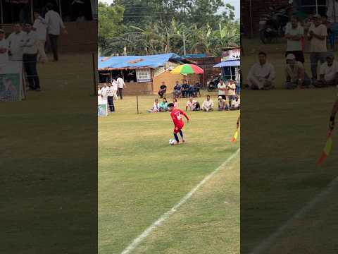 Biju prefect pass in right wing to Aron . Cross from Aron and attempt from striker hit on crossbar