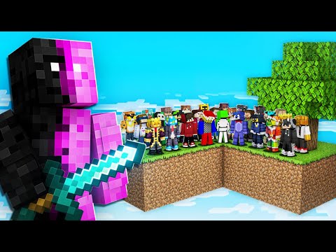 I Put 100 Minecraft Players In Skyblock
