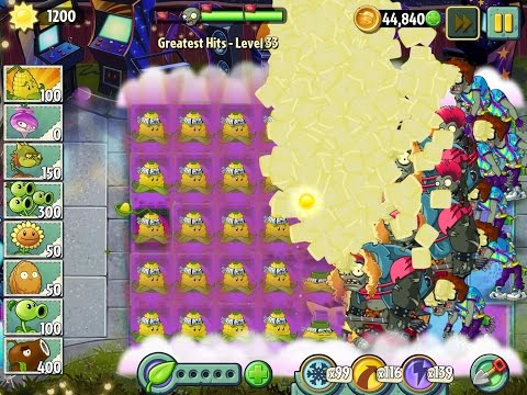Plants vs Zombies 2 Greatest Hits Epic Hack - Level 33 - Slam it Kernel Pult
