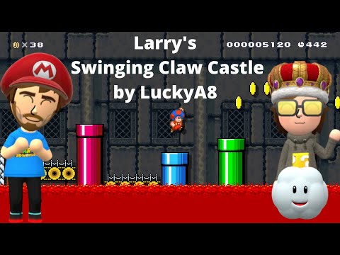 Larry's Swinging Claw Castle by LuckyA8 Super Mario Maker 2
