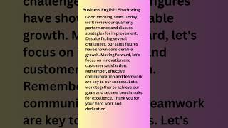 Business English Shadowing: Learn Through Repetition. #businessenglish #english #learnenglish