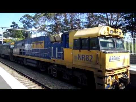 Two freight trains passing at Thornleigh