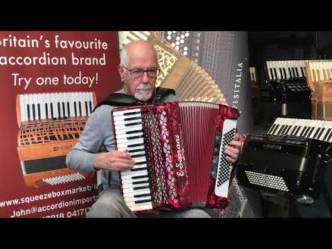 Alan Shute plays E Soprani 37 key 4 voice 96 Bass Musette Tuned Piano Accordion