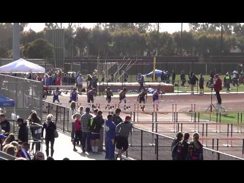 VarB 110m Hurdles at Sunset Finals 5-7-15 - Los Alamitos Boys