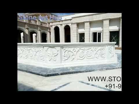 Round white polished marble temple pillar, size: 3x3x24