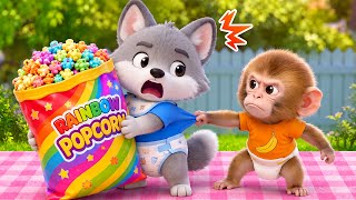 Download lagu Sharing is Caring | Baby Monkey, Can You Share Popcorn? | Nursery Rhymes & Kids Songs mp3