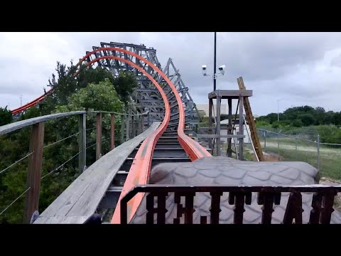Front row point of view footage of Iron Rattler