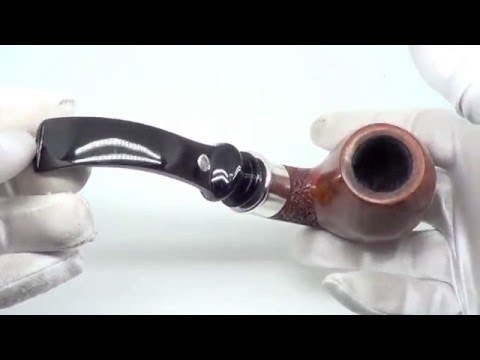 Mastro De Paja Smoking Pipe 2D Large Bent Apple W. Silver Mount From PIPELIST.COM