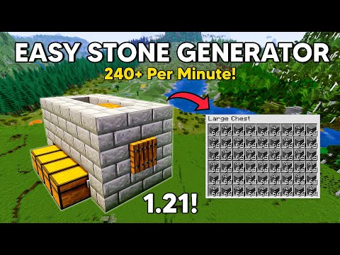 EASY AFK STONE GENERATOR - 240+ PER MINUTE In Minecraft 1.21!