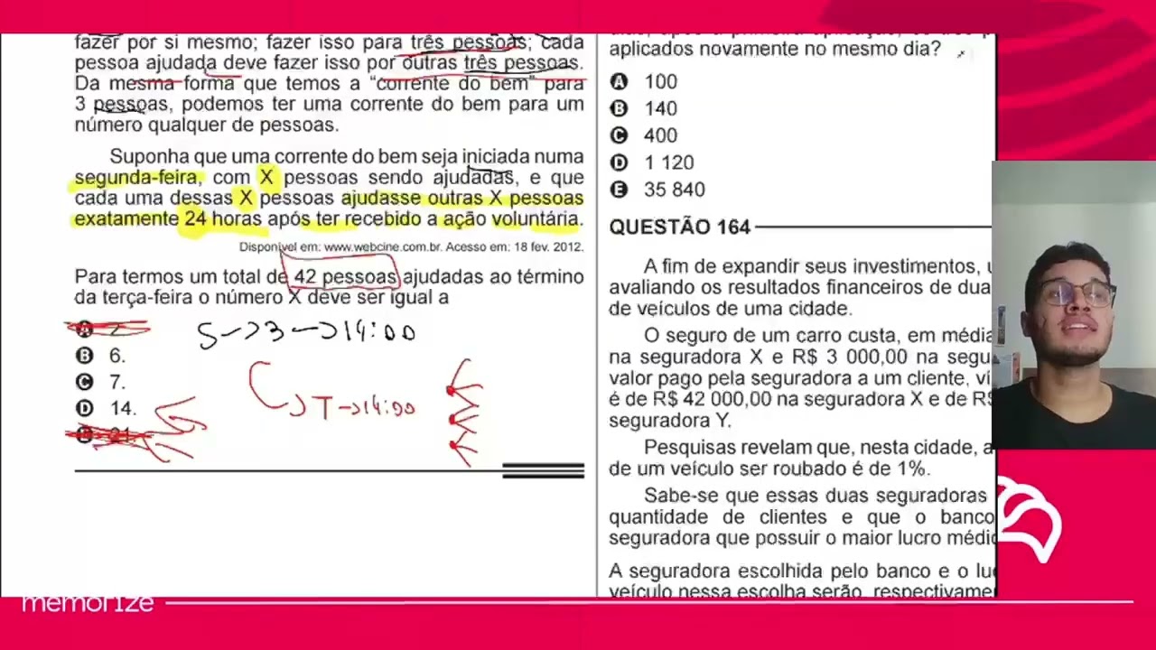 Resolução em Vídeo — Questão 161 ENEM 2014 Reaplicação