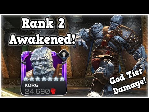 7 Star Rank 2 Korg Rank Up & Gameplay! God Tier Armor Break Damage! | Marvel Contest of Champions