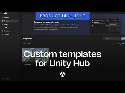 Create your own custom templates for the Unity Hub