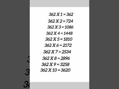 Table of 362 #SHORTS