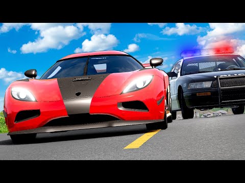 POLICE CHASE THE FASTEST CARS! (BeamNG)
