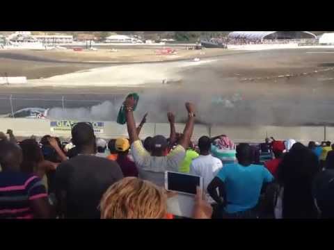 Global Rally Cross Finals. First Start. Ken Block Crash!! Top Gear Barbados 2014