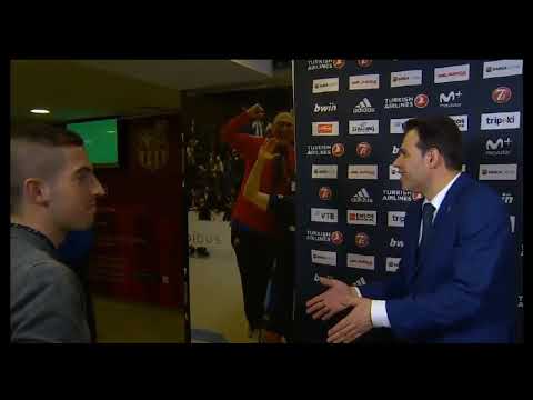 Coach Dimitris Itoudis flash interview after the game against FC Barcelona