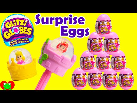 Glitzi Globes Surprise Eggs with Disney Princess Ariel and Aurora Video